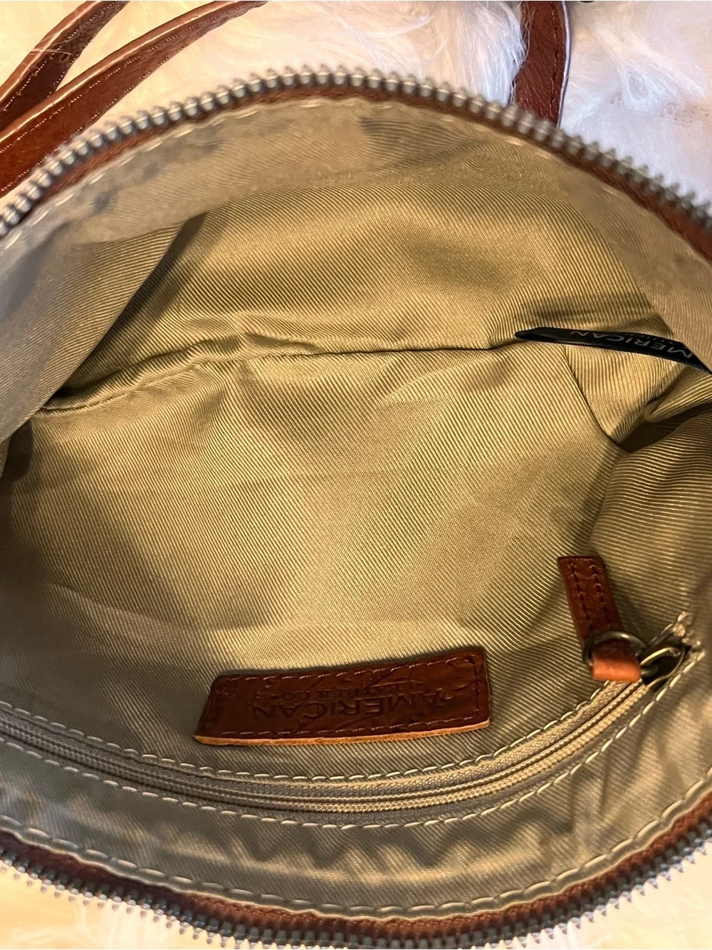 American leather Vintage-Inspired Brown Crossbody Bag by Merona